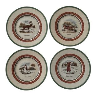 Villeroy & Boch Festive Memories Winter Scenes Salad Dessert Plates Set of 4